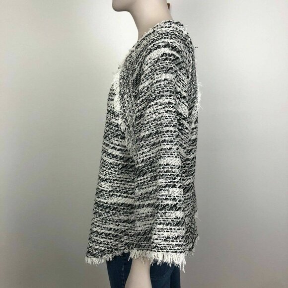 Pre-loved IRO Licia Black & Ivory Tweed Popover Sweater - Women's 40 - Picture 4 of 7